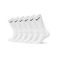 Nike Unisex Everyday Cushioned Training Crew Socks (6 Pairs), White/Black, Large
