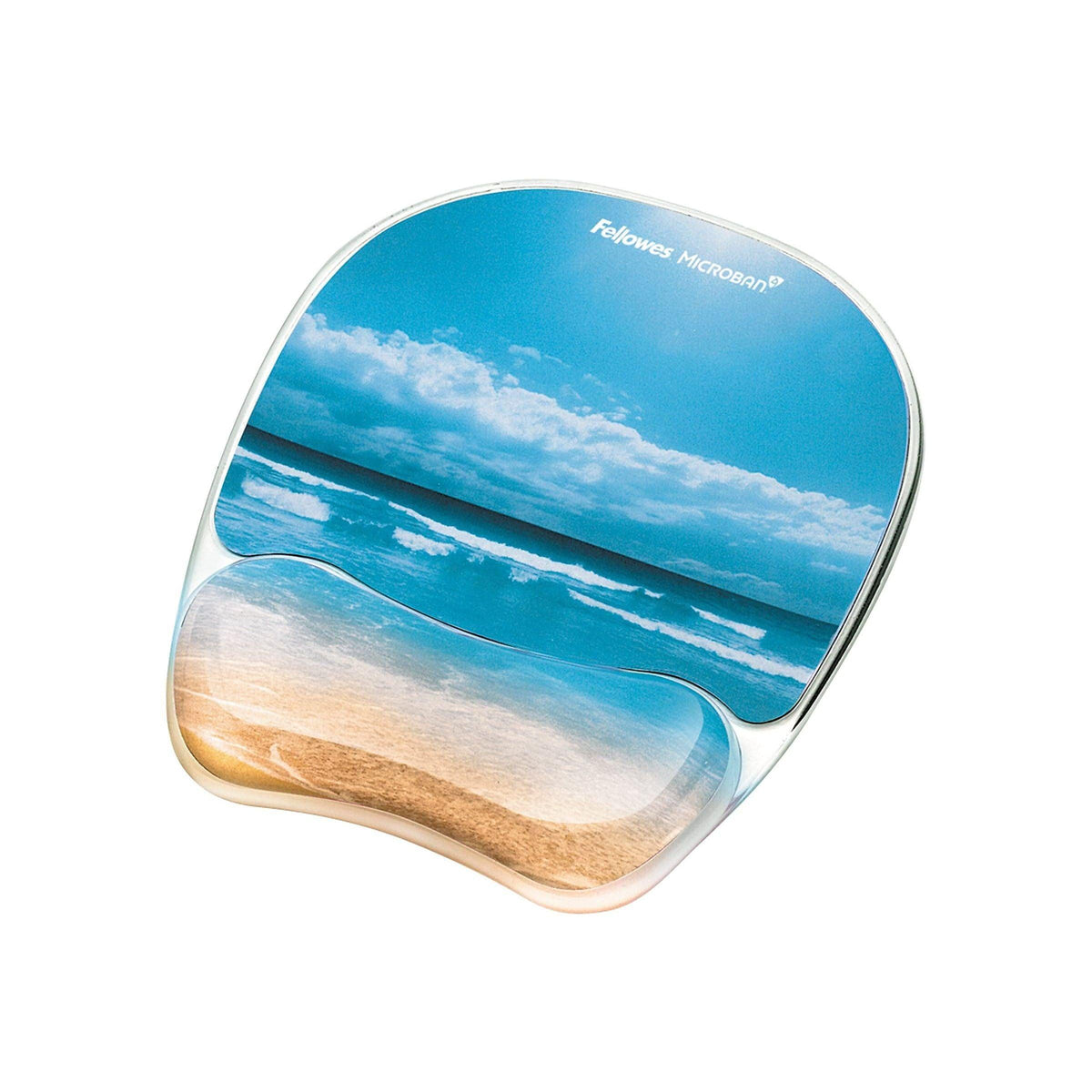 Fellowes 9179301 Gel Mouse Pad with Wrist Rest, 7-7/8 x 9-1/4, Sandy Beach Design