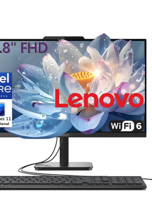 Lenovo 24 23.8" Intel 4-Core 16GB 512GB SSD All-in-One Desktop Computer | FHD IPS Anti-Glare Screen AIO, WiFi 6, USB Keyboard and Mouse, Office 365, Windows 11, Charcoal