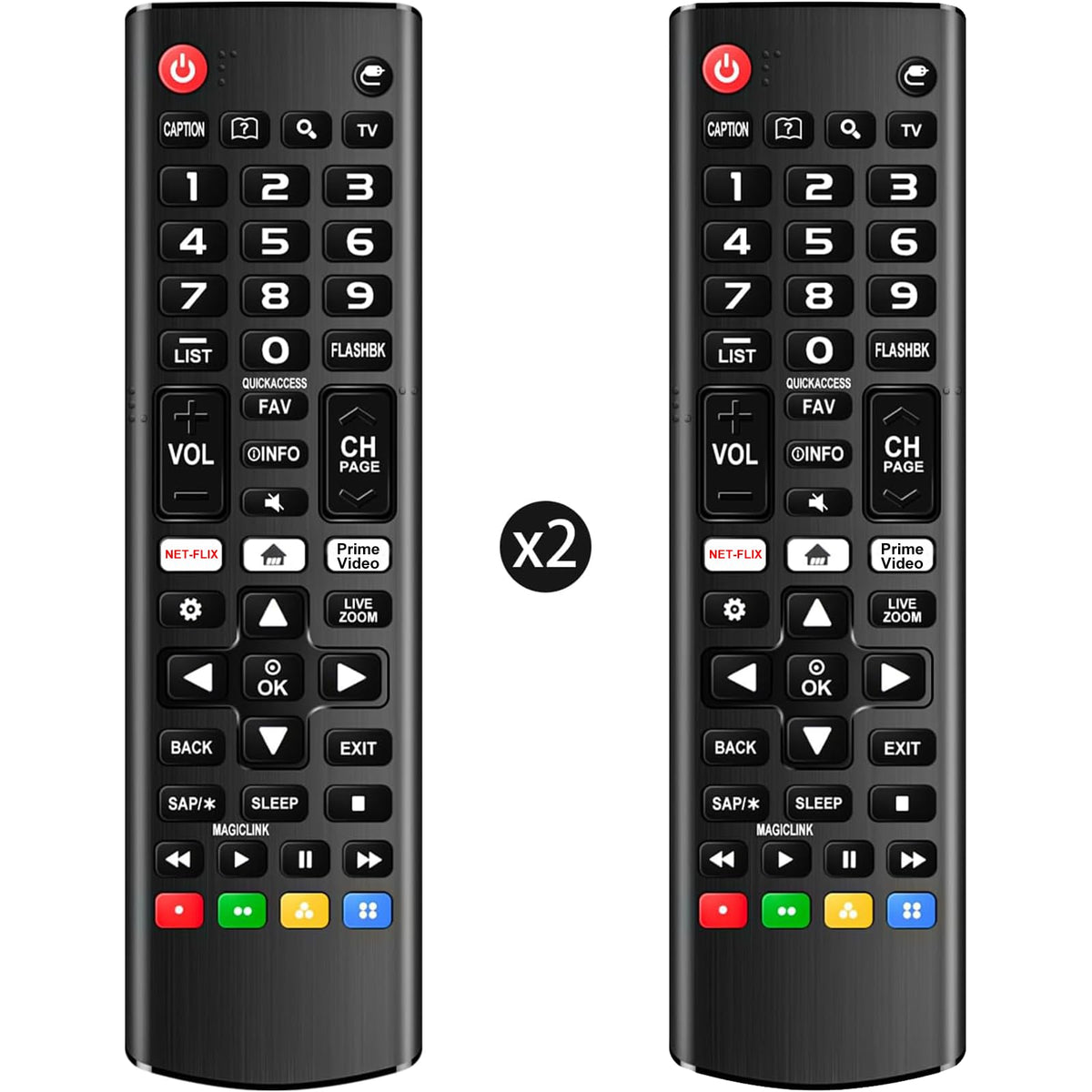 (Pack of 2) Universal Remote for LG Smart TV, Compatible with All LG TV Remote Control LCD LED OLED UHD HDTV 3D 4K Smart TV Models, Replacement Remote with Netflix Amazon Shortcuts Key