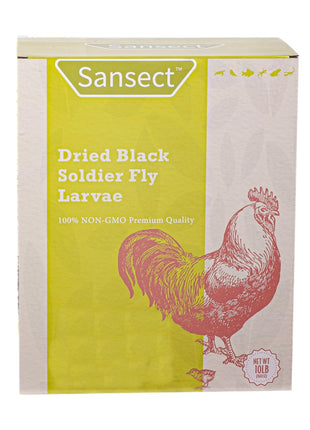 SANSECT Dried Black Soldier Fly Larvae 10LB, High Calcium Chicken Feed 芒聙聯 85X More Calcium, Non-GMO Treats for Chickens, Laying Hens, Ducks, Turkeys, Wild Birds, Turtles