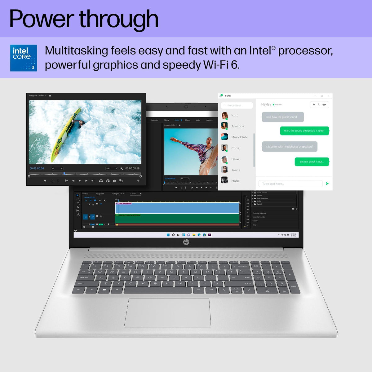 HP 17.3 inch Laptop, HD+ Display, Intel Core 3 100U, 8 GB RAM, 256 GB SSD, Intel Graphics, Windows 11 Home, 17-cn4010nr (2024)