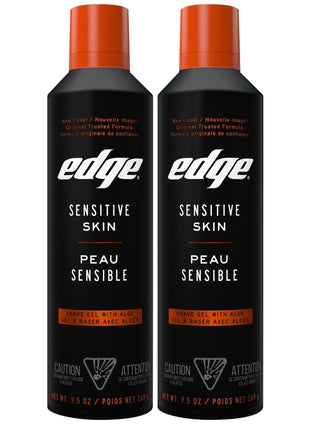 Edge Shaving Gel for Men, 9.5oz, 2 Pack Mens Shave Gel with Aloe, Mens Shaving Cream Sensitive Skin Shave Gel - Moisturizes, Protects, and Soothes
