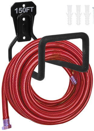Metal Garden Hose Holder - Heavy Duty Hose Hanger Wall Mounted Water Hose Holder for Outside Yard, Sturdy Hose Reel Hose Hooks for Water Hose, Extension Cords