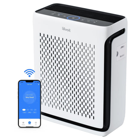 LEVOIT Air Purifier for Home Large Room Up to 1073Ft2 with Air Quality Monitor, AHAM VERIFIDE, Smart WiFi, Washable Pre-Filter, HEPA Sleep Mode for Pets, Allergies, Dust, Pollen, Vital 100S-P, White