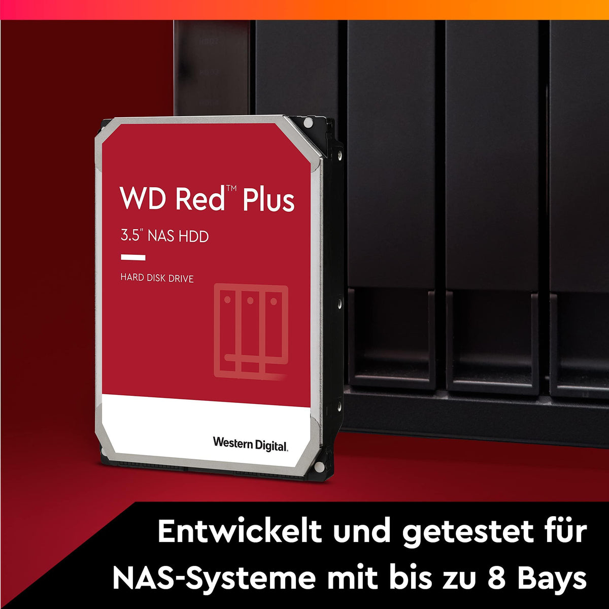 Western Digital 6TB WD Red Plus NAS Internal Hard Drive HDD - 5400 RPM, SATA 6 Gb/s, CMR, 256 MB Cache, 3.5" -WD60EFPX
