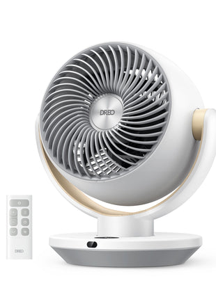 DREO Fan for Bedroom, Desk Air Circulator Fans with Remote, 11 Inch Table Fan for Whole Room, 65ft Powerful Airflow, 120° Vertical Manual and 90° Oscillating, 4 Speeds, 8H Timer, 25dB Quiet, Home