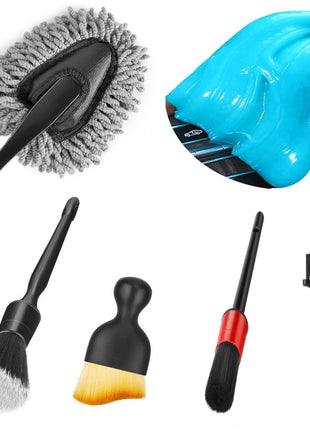 Car Interior Duster Detail Brush Cleaning Gel Kit, Soft Dash Vent Dusting Slime Putty Detailing Brushes Accessories Essentials Supplies Tools for Auto,Truck,SUV,RV