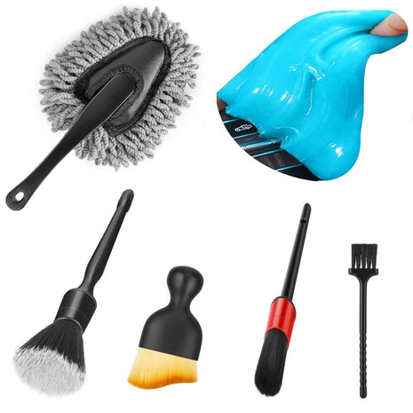 Car Interior Duster Detail Brush Cleaning Gel Kit, Soft Dash Vent Dusting Slime Putty Detailing Brushes Accessories Essentials Supplies Tools for Auto,Truck,SUV,RV