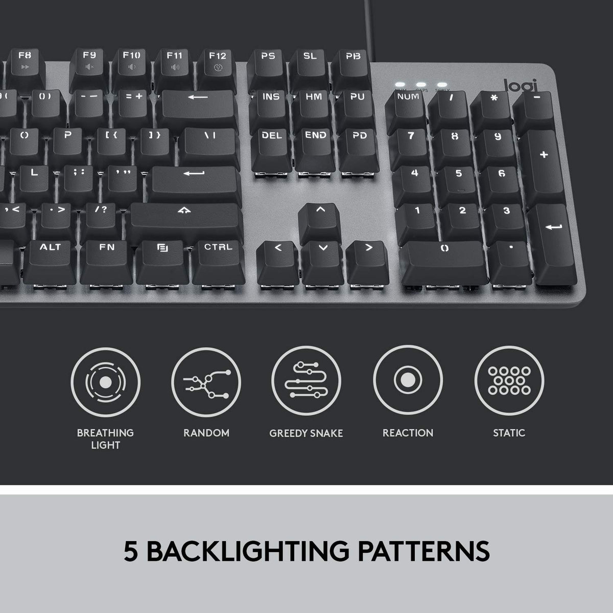 Logitech K845 Mechanical Illuminated Keyboard, Strong Adjustable Tilt Legs, Full Size, Aluminum Top Case, 104 Keys, USB Corded, Windows (TTC Red Switches)