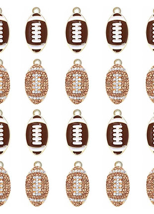20PCS Sports Charms Enamel Basketball Baseball Pendant Charms for Jewelry Making Rhinestone Ball Game Softball Charms for Necklace Bracelet Earrings DIY Crafts