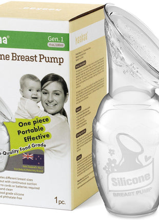 haakaa Manual Breast Pump for Breastfeeding 4oz/100ml | Premium Silicone Made, Portable & Flexible, One-piece Design, Lightweight, On-the-Go, BPA Free, PVC-free, phthalate-free