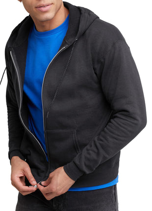 Hanes mens Full-zip Eco-smart Hoodie athletic sweatshirts, Black, Large US