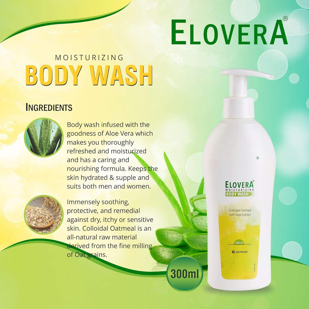 Elovera Moisturising Body Wash, 300 ml