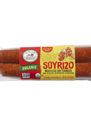 El Burrito Soyrizo Meatless Soy Chorizo, Vegan Friendly, Kosher, USDA Certified Organic, Gluten Free & Non GMO, 12 Ounce
