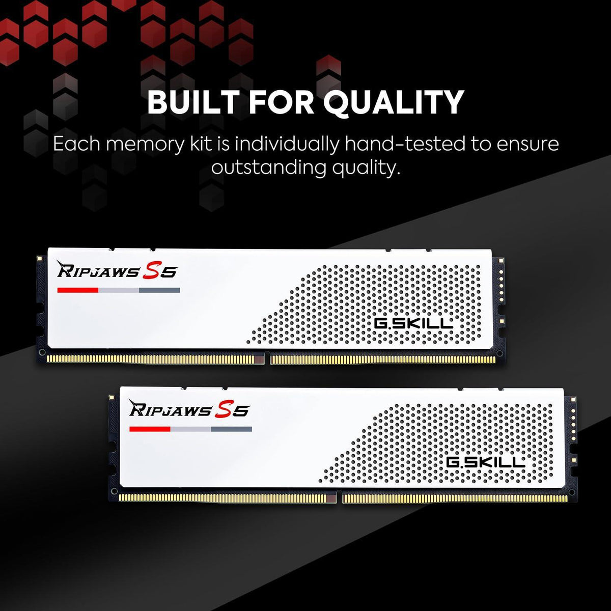 G.SKILL Ripjaws S5 Series (Intel XMP 3.0) DDR5 RAM 32GB (2x16GB) 5200MT/s CL40-40-40-83 1.10V Desktop Computer Memory UDIMM - Matte White (F5-5200J4040A16GX2-RS5W)