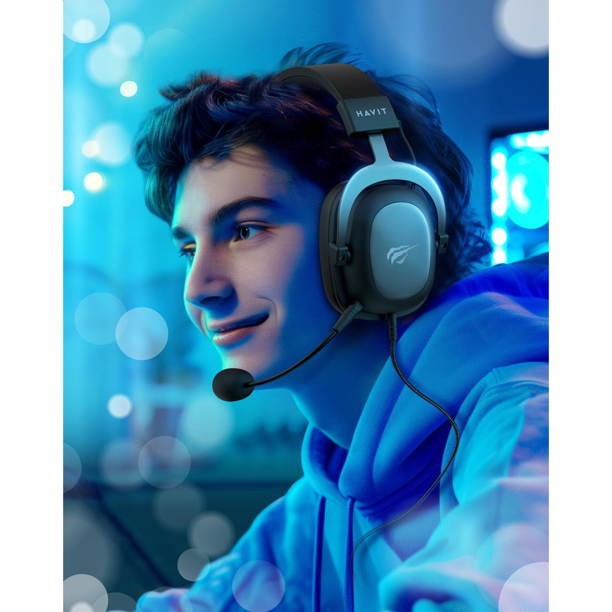 havit H2002d Gaming Headsets for PS4,PC, 53MM Drivers Surround Sound PS5 Headset with Mic Gaming Headphones with Mic Durable Aluminum Frame Valentines Gifts for Men