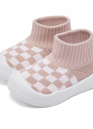 Baby Boy Girl Non-Skid Indoor Infant Walking Shoes Breathable Warm Elastic Sock Shoes with Memory Sole Protect Toes Outdoor Sneakers