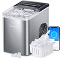 GoveeLife Smart Countertop Ice Makers, Portable Ice Maker Machine with Self-Cleaning, 6 Mins 9 Bullet Ice, 26lbs/24Hrs, Voice Remote for Home Kitchen Party Camping, with Ice Scoop Stainless Silver