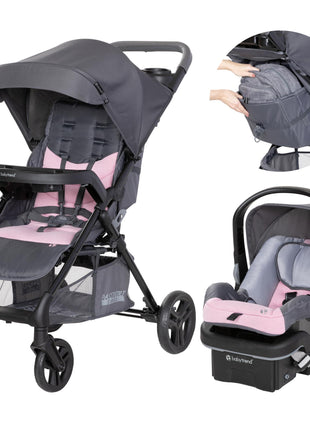 Baby Trend Passport® Cargo Stroller Travel System with EZ-LiftTM Plus Infant Car Seat, Pink Bamboo
