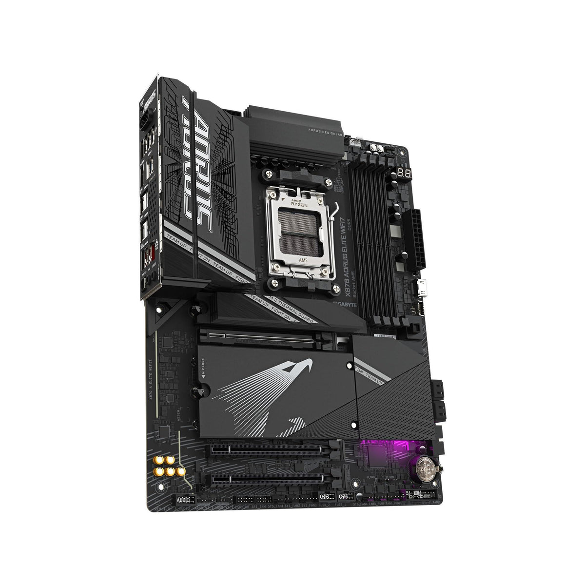 GIGABYTE X870 AORUS Elite WIFI7 AMD AM5 LGA 1718 Motherboard, ATX, DDR5, 4X M.2, PCIe 5.0, USB4, WIFI7, 2.5GbE LAN, EZ-Latch, 5-Year Warranty