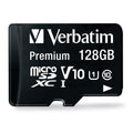 Verbatim 128GB Premium microSDXC Memory Card with Adapter UHS-I V10 Class 10 Supports Full HD (1080p) U1 Speed Rated Up to 90MB/s Read Speed