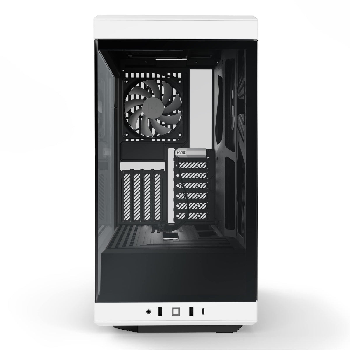 HYTE Y40 Modern Aesthetic Panoramic Tempered Glass Mid-Tower ATX Computer Gaming Case with PCIE 4.0 Riser Cable Included, White (CS-HYTE-Y40-BW)