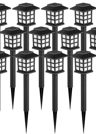 GIGALUMI Solar Outdoor Lights,12 Pack LED Solar Lights Outdoor Waterproof, Solar Walkway Lights Maintain 10 Hours of Lighting for Your Garden, Landscape, Path, Yard, Patio, Driveway