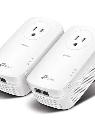 TP-Link AV2000 Powerline Ethernet Adapter, Passthrough, 2 Gigabit Ports | Powerline Network Adapter, 2x2 MIMO, Ethernet Over Power, Plug Pair & Play, Power Saving, Free Expert Help (TL-PA9020P KIT)