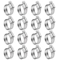 WINL Stainless Steel Hose Clamps - 16 Pack Worm Gear Drive Hose Clamps SAE 16 Clamping Range 3/4 Inch to 1-1/2 Inch (19mm-38mm) for Automotive Plumbing, 3/4'', 1'', 1 1/4'' Clamps