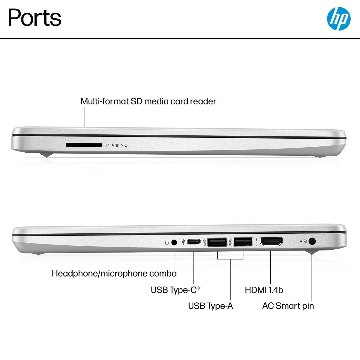 HP 14" Laptop 2025 Business Student Slim Computer, Lifetime MS Office, Copilot AI, Quad-Core Intel CPU, 16GB RAM, 628GB Storage (128GB UFS+500GB Ext), MarxsolAccessory, Wi-Fi 6, Win 11 Pro, Silver