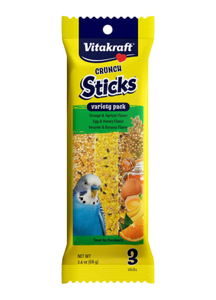 Vitakraft Crunch Sticks Rabbit Treat Carrot and Honey Flavor with Natural Grains and Honey Enriched with Essential Nutrients Baked On Wooden Stick to Encourage Chewing and Long Lasting Enjoyment