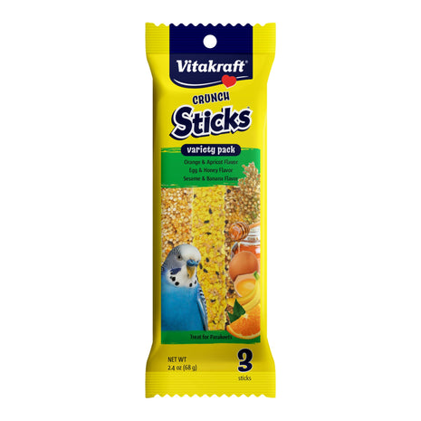 Vitakraft Crunch Sticks Rabbit Treat Carrot and Honey Flavor with Natural Grains and Honey Enriched with Essential Nutrients Baked On Wooden Stick to Encourage Chewing and Long Lasting Enjoyment