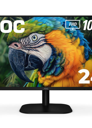AOC 24B2H2 24 inch Frameless IPS Monitor, FHD 1920x1080, 100Hz, 106% sRGB, for Home and Office, HDMI x2, Low Blue Mode, VESA Compatible, Black