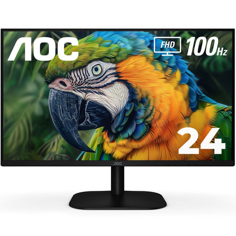AOC 24B2H2 24 inch Frameless IPS Monitor, FHD 1920x1080, 100Hz, 106% sRGB, for Home and Office, HDMI x2, Low Blue Mode, VESA Compatible, Black