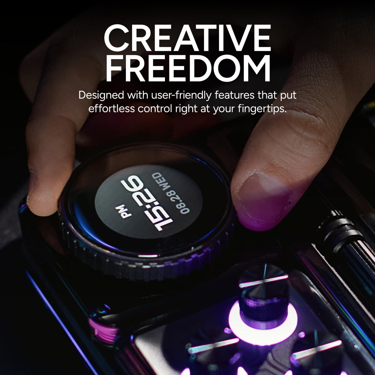 Cooler Master MasterHUB Encoder Dial with IPS Display: Freeform 2.0 Modular Platform - Scene Switching, Volume Control, Clock, Timer, and Endless Creative Possibilities