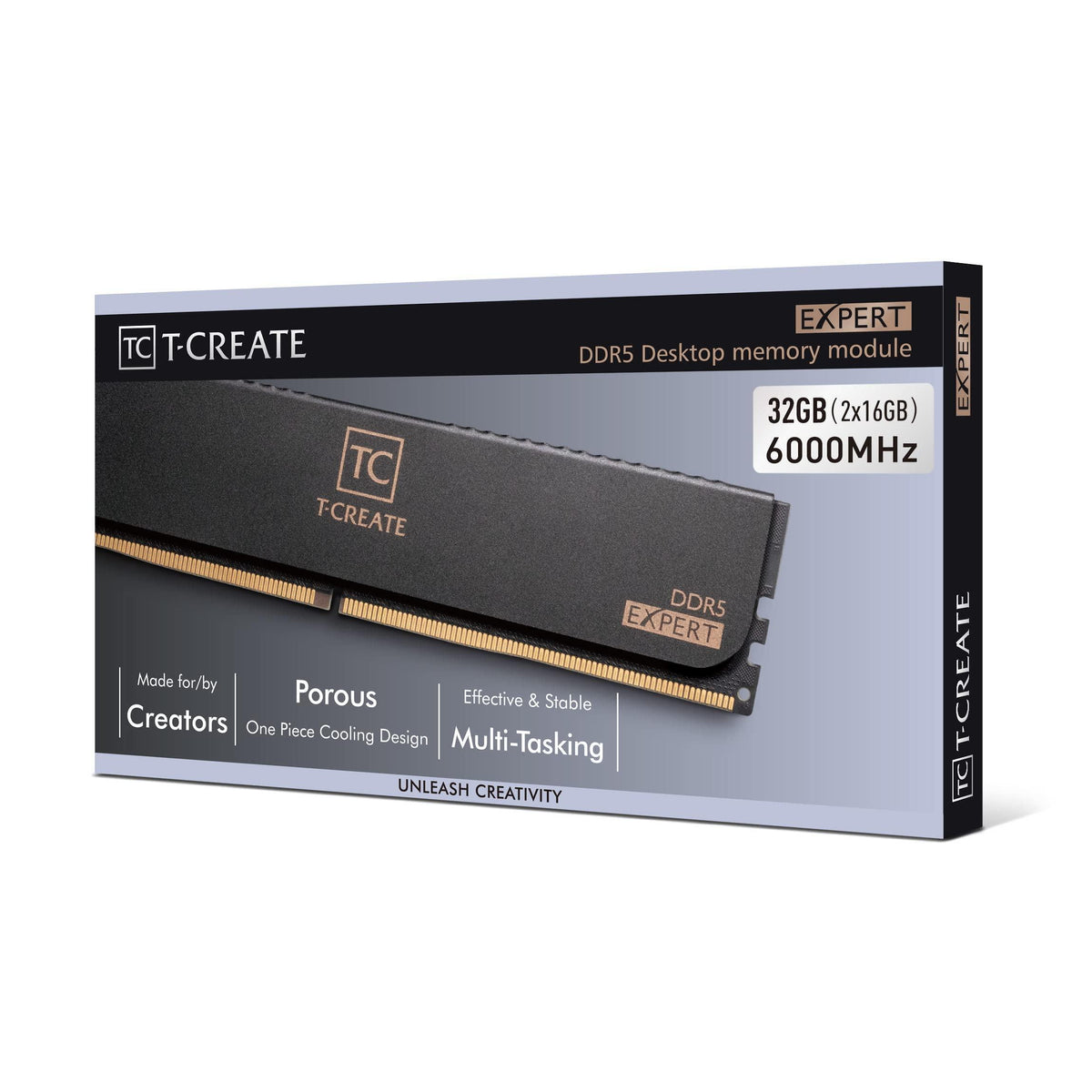 TEAMGROUP T-Create Expert Overclocking 10L DDR5 32GB Kit (2 x 16GB) 6000MHz (PC5-48000) CL38 Intel XMP 3.0 & AMD Expo Compatible Desktop Memory Module Ram - CTCED532G6000HC38ADC01