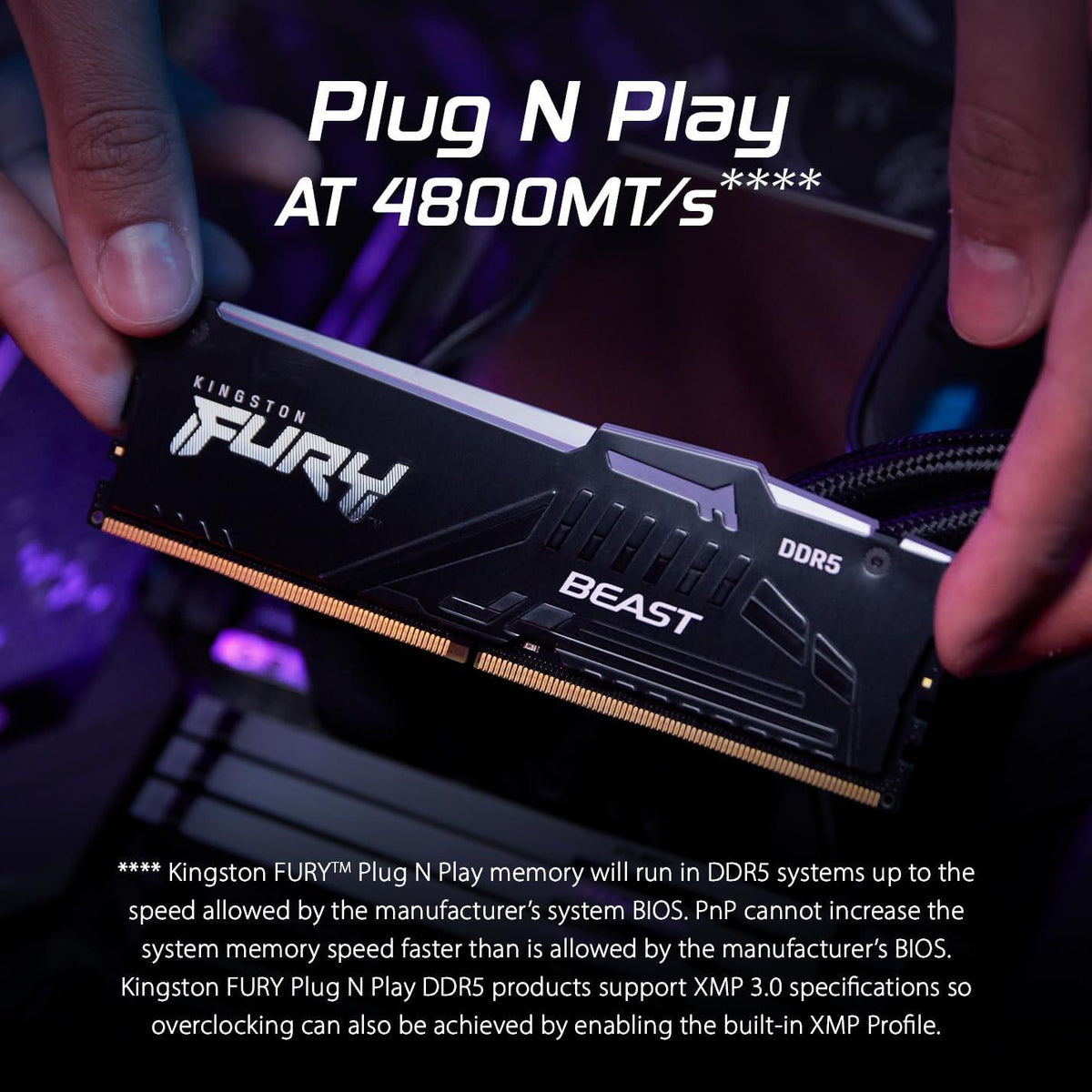 Kingston Fury Beast RGB 32GB (2x16GB) 6000MT/s DDR5 CL36 Desktop Memory | AMD Expo | Plug N Play | Kit of 2 | KF560C36BBE2AK2-32