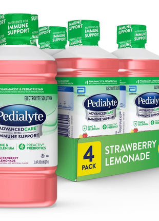 Pedialyte AdvancedCare Electrolyte Drink, Strawberry Lemonade | Hydration Drinks for Adults and Kids to Rapidly Restore Electrolytes, Nutrients for Immune Support, and Prebiotics