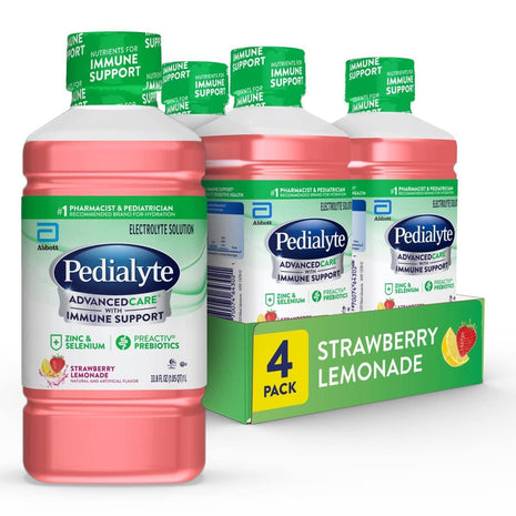Pedialyte AdvancedCare Electrolyte Drink, Strawberry Lemonade | Hydration Drinks for Adults and Kids to Rapidly Restore Electrolytes, Nutrients for Immune Support, and Prebiotics