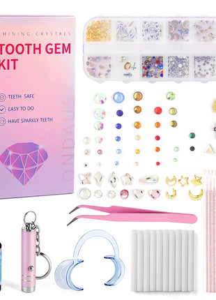 XIHONG Tooth Gem Kit, DIY Crystals Jewelry Kit, 374 PCS Gem 26 Shapes Professional Cool Tooth Gems, Safe and Easy to Get Started