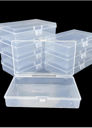 8 Pcs Plastic, Mini Clear Bead Storage Boxes with Hinged Lid and Rectangular Clear Craft Storage Boxes, Jewelry and Organizer,Nail Tool Box,Circuit board storage(8, 5.3 inch x 3.1 inch x 1.2 inch)