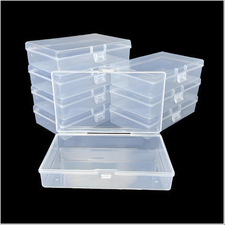 8 Pcs Plastic, Mini Clear Bead Storage Boxes with Hinged Lid and Rectangular Clear Craft Storage Boxes, Jewelry and Organizer,Nail Tool Box,Circuit board storage(8, 5.3 inch x 3.1 inch x 1.2 inch)