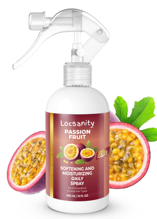 Loc Spray - Locsanity Daily Moisturizing Refreshing Spray for Dreadlocks, Locs, Sisterlocks - Passion Fruit Hair and Scalp Moisturizer for Dry Locs, Braids - Lightweight Plant-Based Care (8 fl oz)