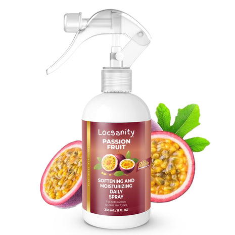 Loc Spray - Locsanity Daily Moisturizing Refreshing Spray for Dreadlocks, Locs, Sisterlocks - Passion Fruit Hair and Scalp Moisturizer for Dry Locs, Braids - Lightweight Plant-Based Care (8 fl oz)