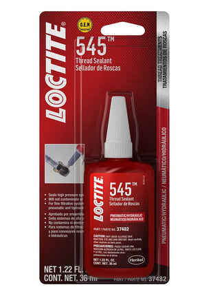 Loctite 37482 545 Pneumatic/Hydraulic Thread Sealant Bottle - 36 ml