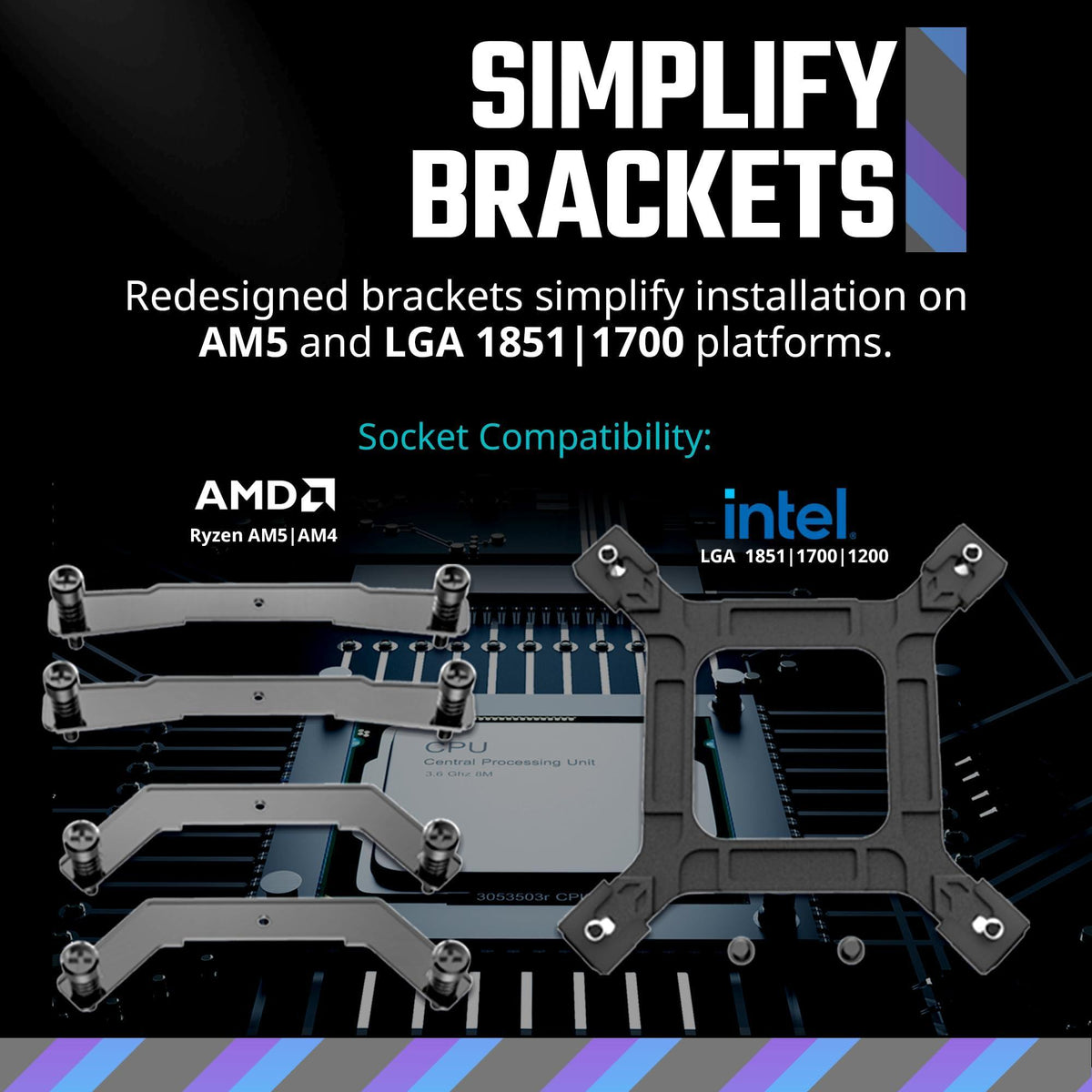 Cooler Master 360 Atmos High Performance Close-Loop AIO Liquid Cooler, R9|i9 Dual Chamber Pump, Customize Cover, Sickleflow Edge PWM, aRGB Lighting, AMD Ryzen AM5|4, Intel LGA 1851|1700 Platform