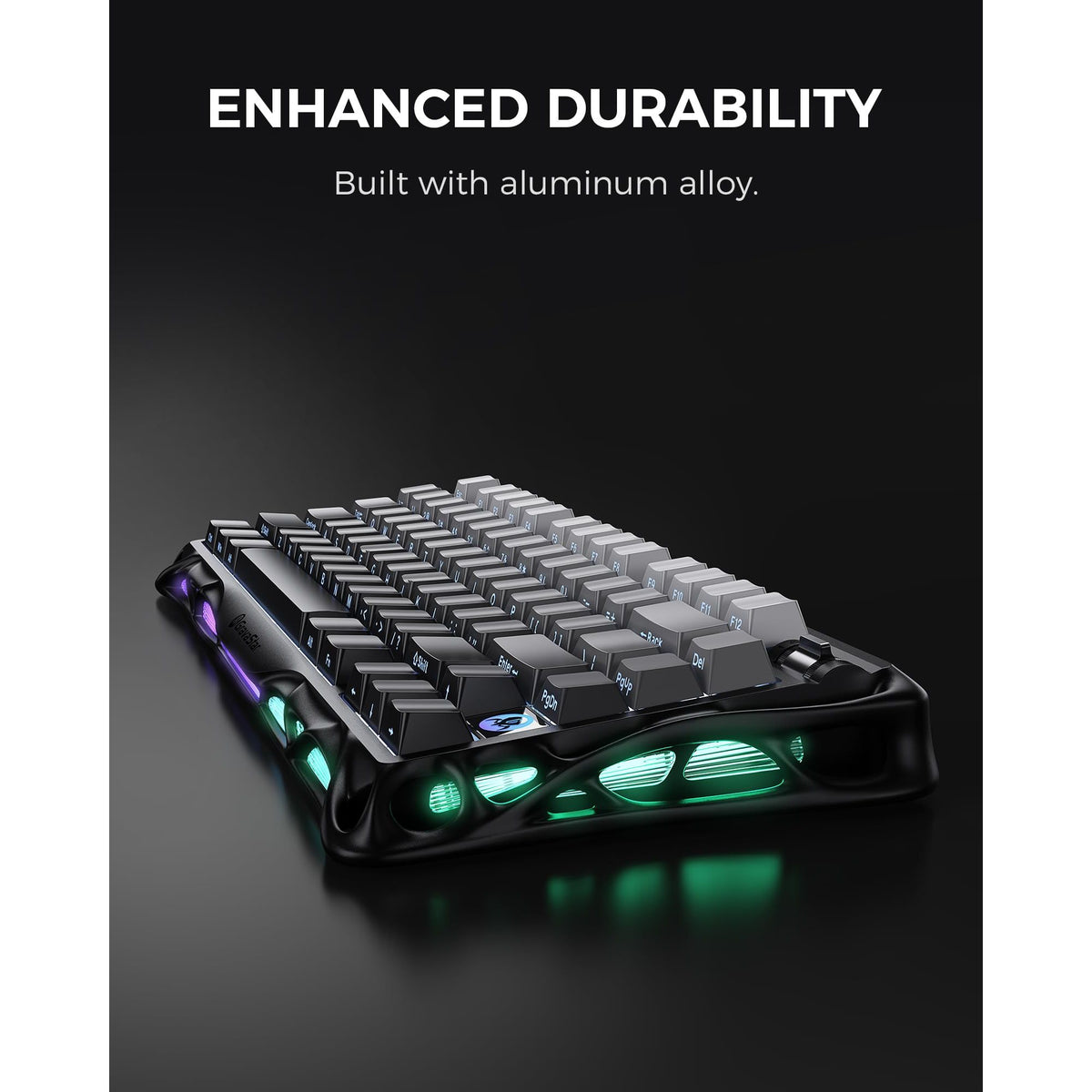 GravaStar Mercury K1 75% Wireless Mechanical Gaming Keyboard, Aluminum Alloy, Gasket Compact Custom Keyboard Hot-Swap Socket, Linear Switches, RGB Backlit - Gradient Black