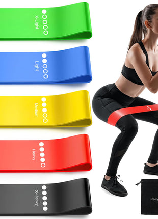 Resistance Bands for Working Out, Elastic Exercice Loop Bands for Physical Therapy, Yoga Starter Set of Stretch Bands for Booty Legs, Pilates Flexbands