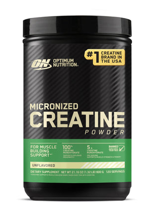 Optimum Nutrition Micronized Creatine Monohydrate Powder, Unflavored, 120 Servings, 600 Grams (Packaging May Vary)